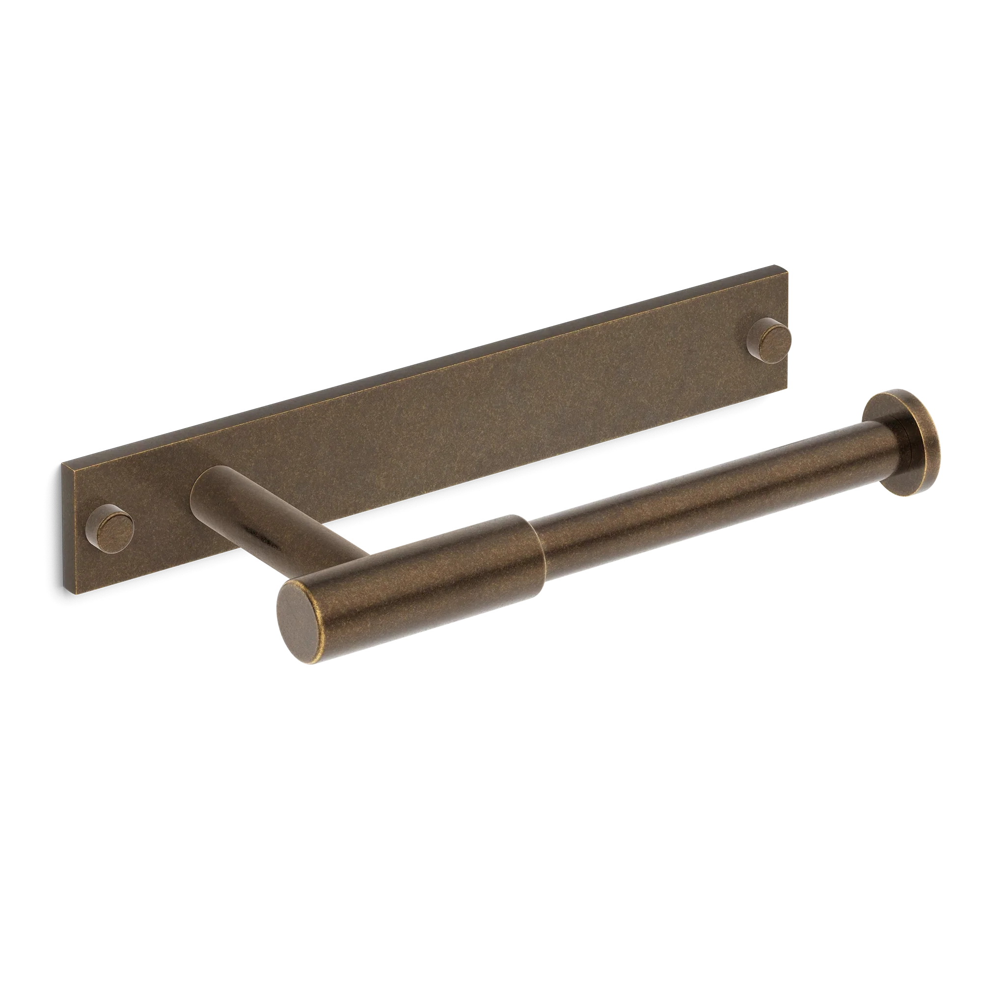 Armac Martin MIX Plain Toilet Roll Holder & Backplate in 232mm / Dark Aged Brass