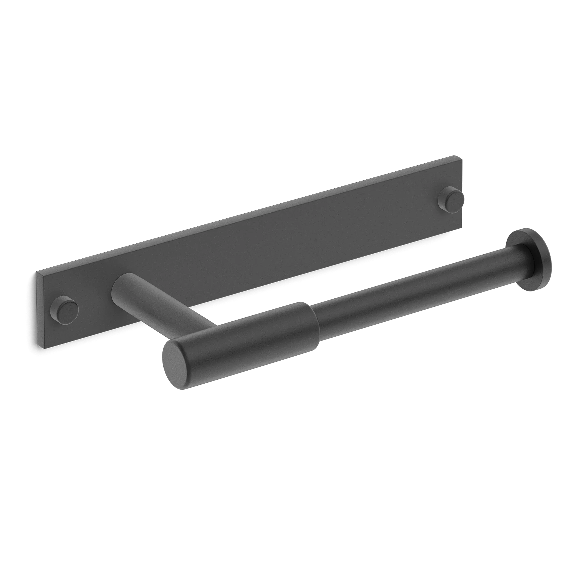 Armac Martin MIX Plain Toilet Roll Holder & Backplate in 232mm / Matt Black Lacquered
