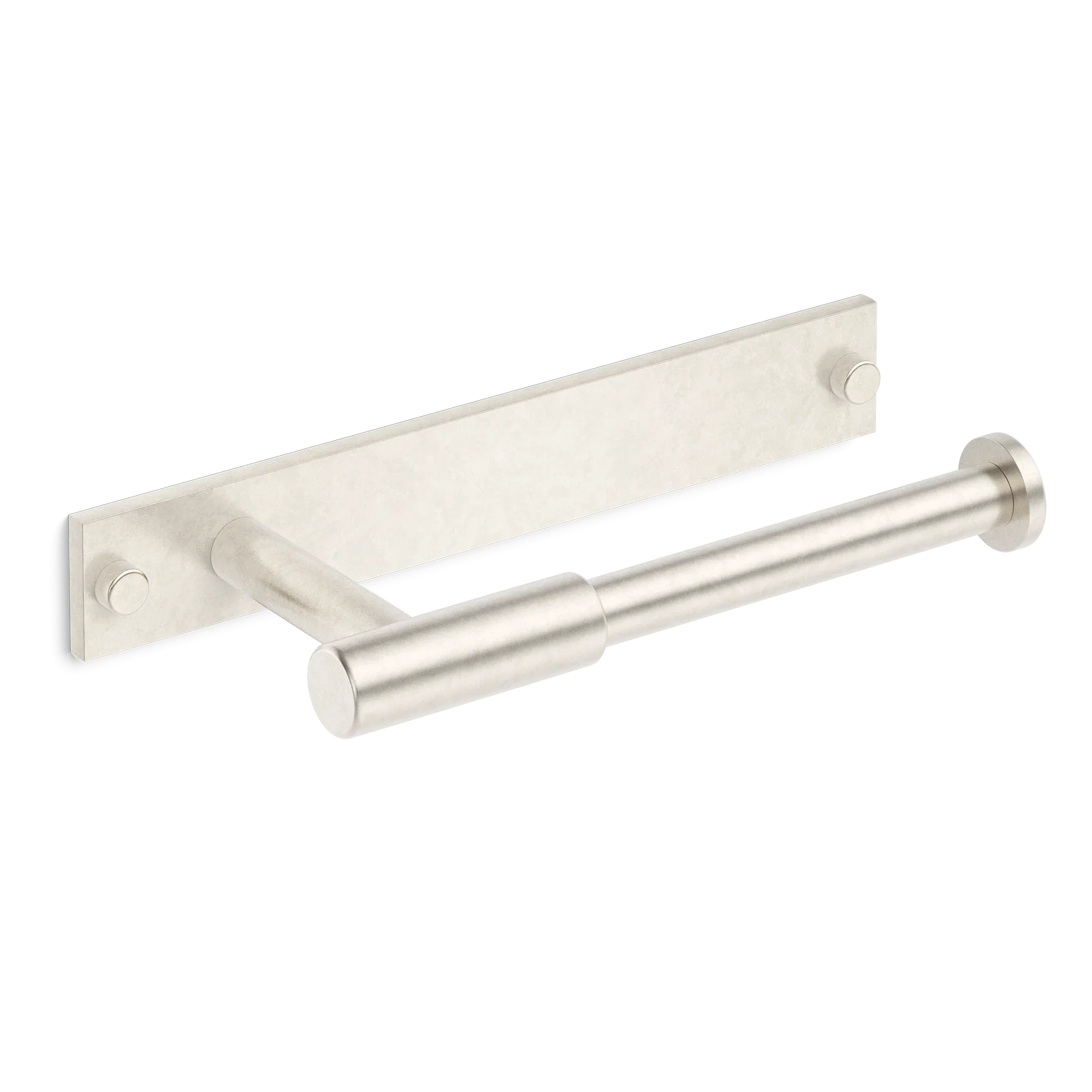 Armac Martin MIX Plain Toilet Roll Holder & Backplate in 232mm / Barrelled Nickel Plate