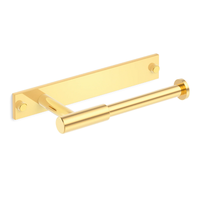 Armac Martin MIX Plain Toilet Roll Holder & Backplate in 232mm / Polished Brass Lacquered