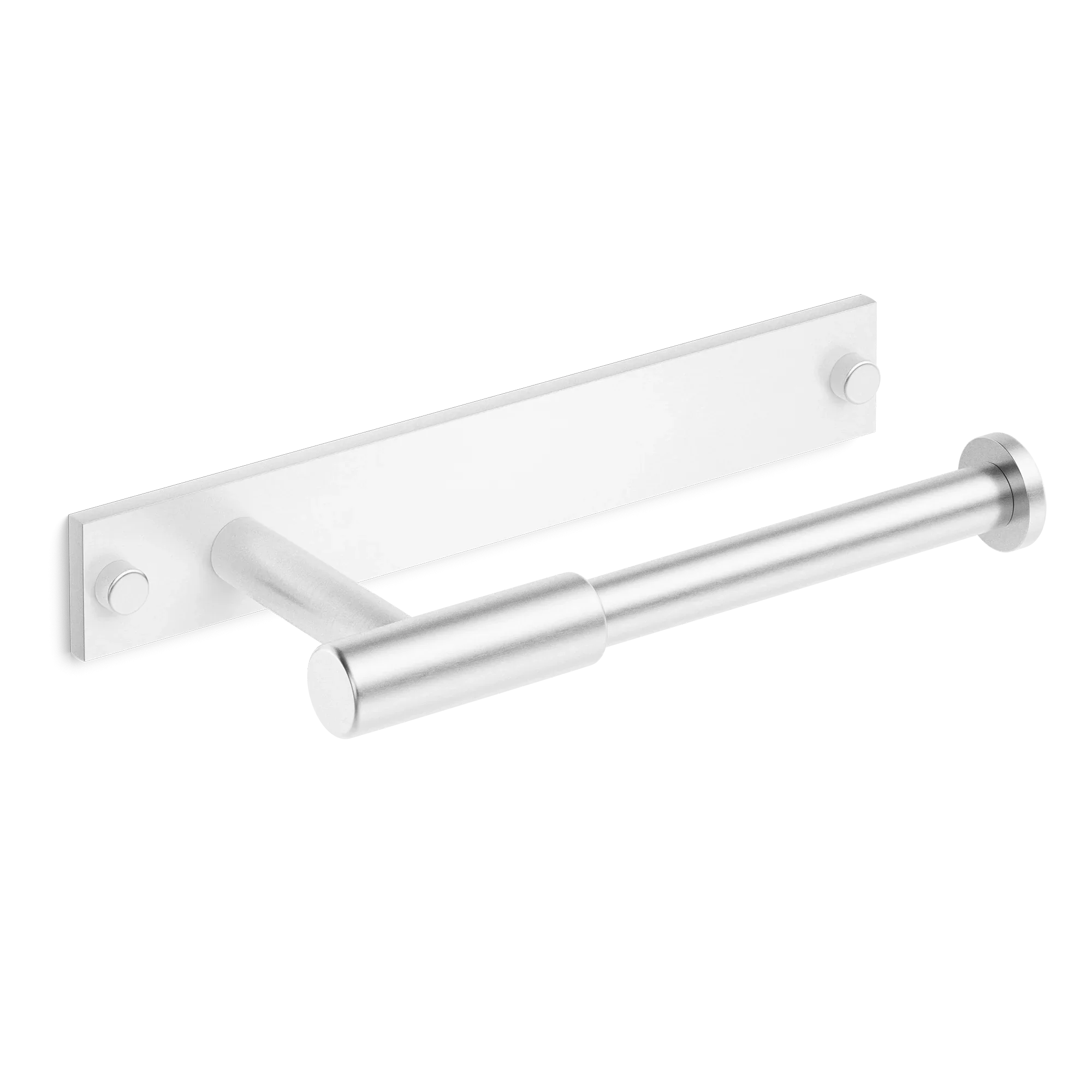 Armac Martin MIX Plain Toilet Roll Holder & Backplate in 232mm / Satin Chrome Plate