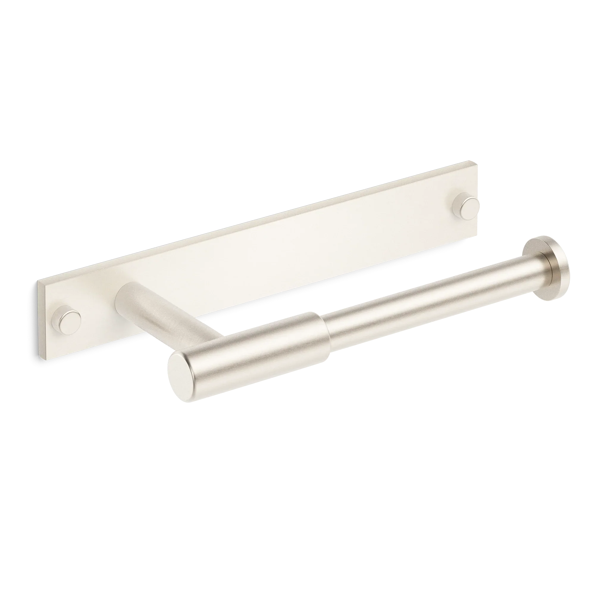Armac Martin MIX Plain Toilet Roll Holder & Backplate in 232mm / Satin Nickel Plate
