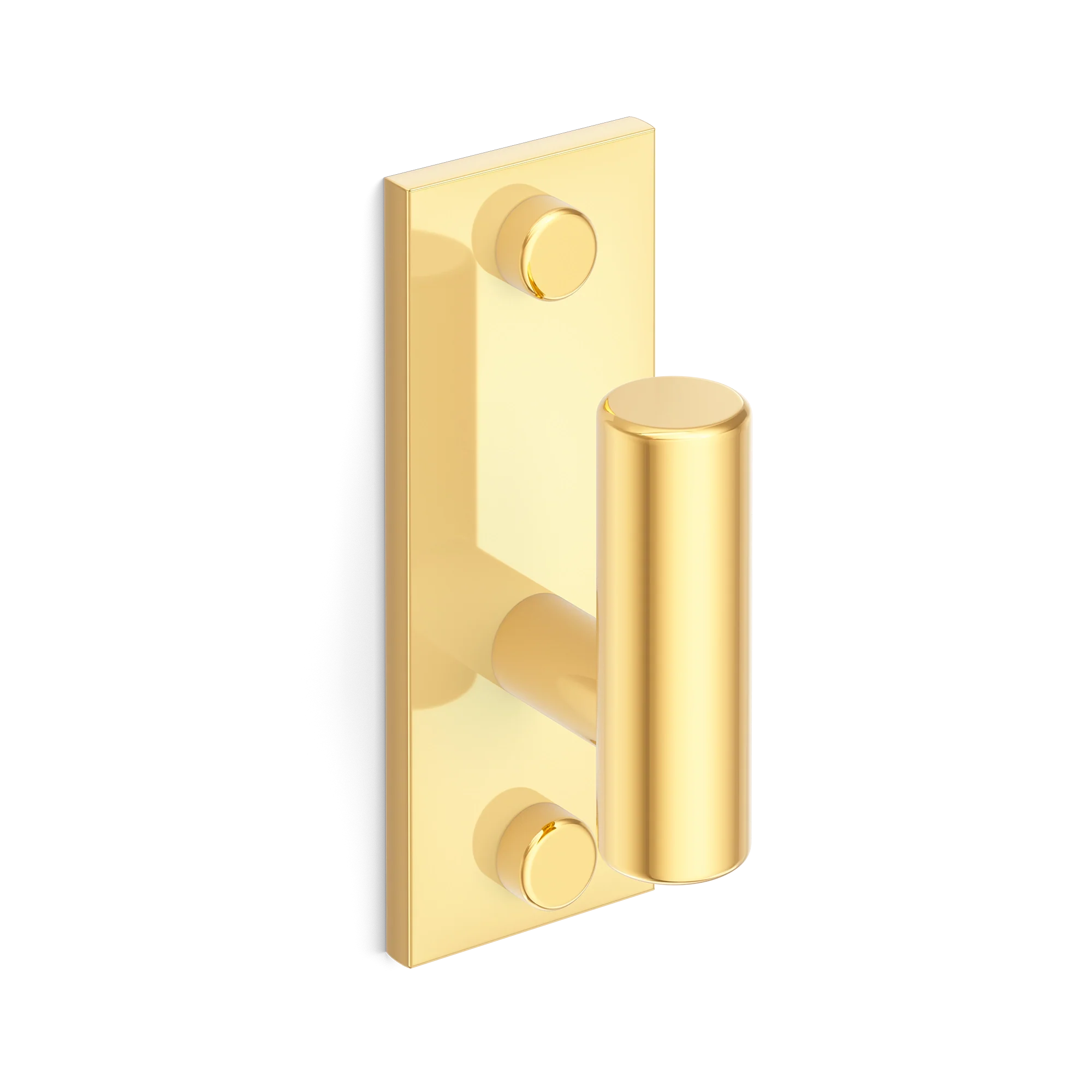Armac Martin MIX Plain Single Vertical Wall Hook in 84mm / Polished Brass Lacquered