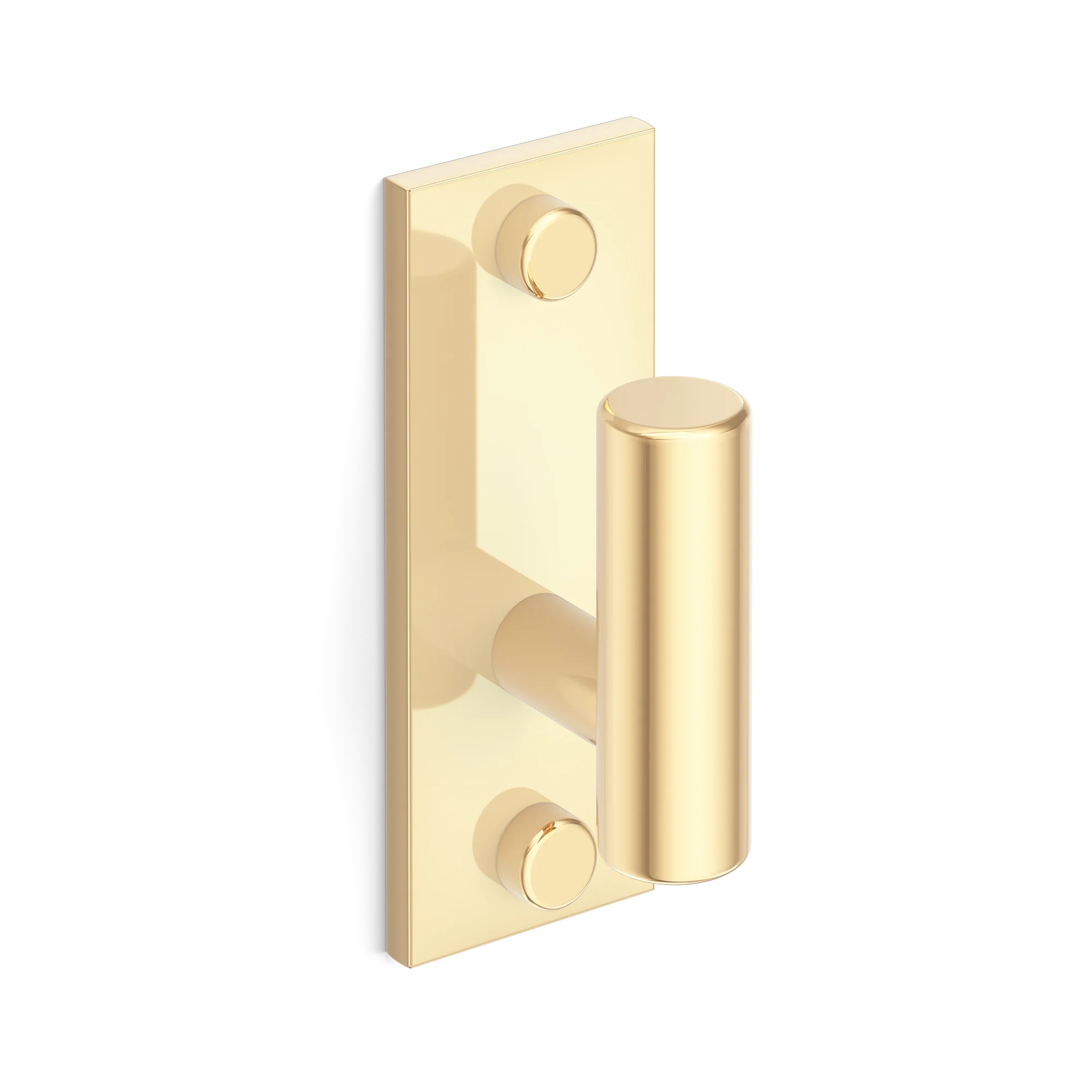 Armac Martin MIX Plain Single Vertical Wall Hook in 84mm / Polished Brass Unlacquered