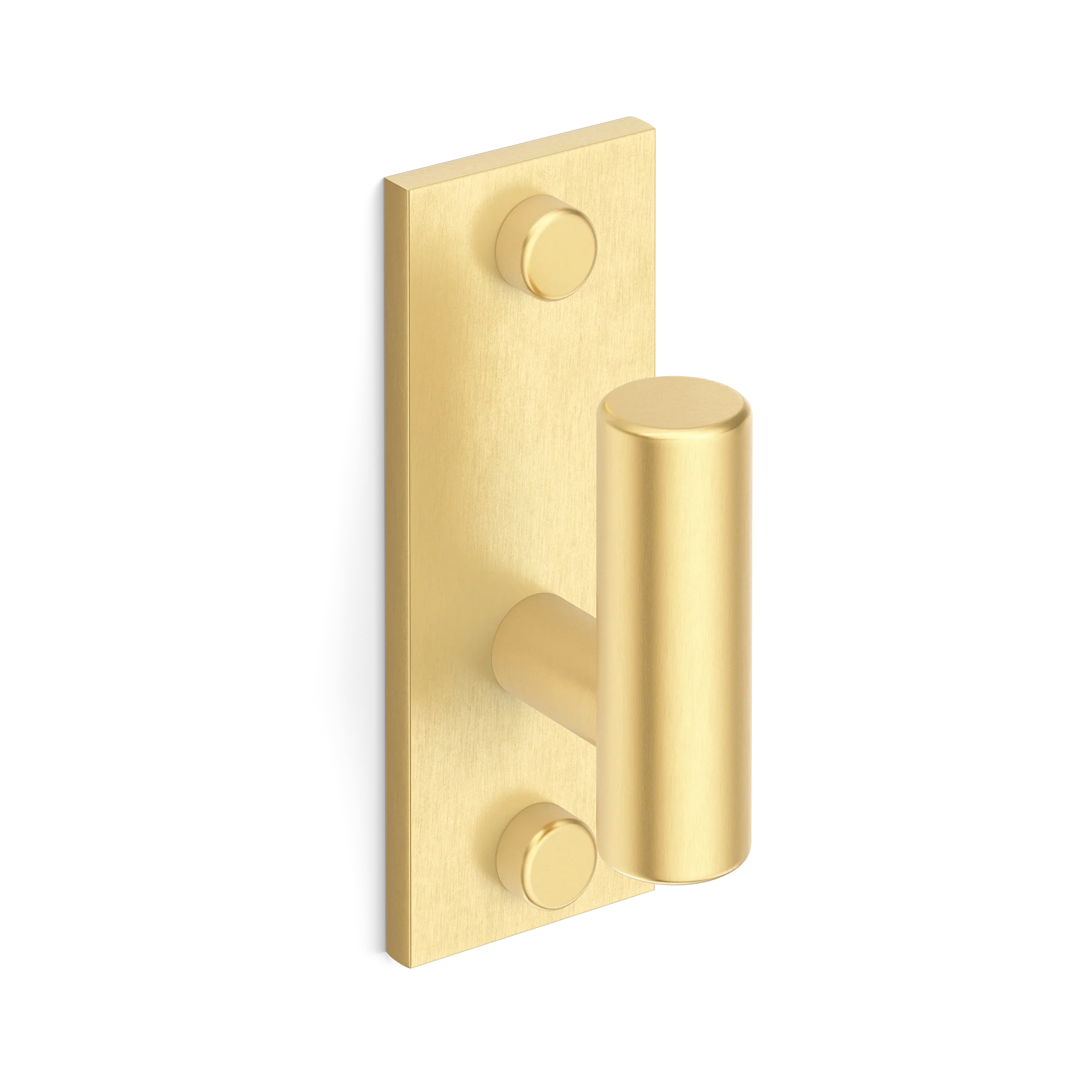 Armac Martin MIX Plain Single Vertical Wall Hook in 84mm / Satin Brass Satin Lacquered