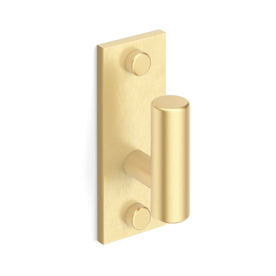 Armac Martin MIX Plain Single Vertical Wall Hook in 84mm / Satin Brass Unlacquered