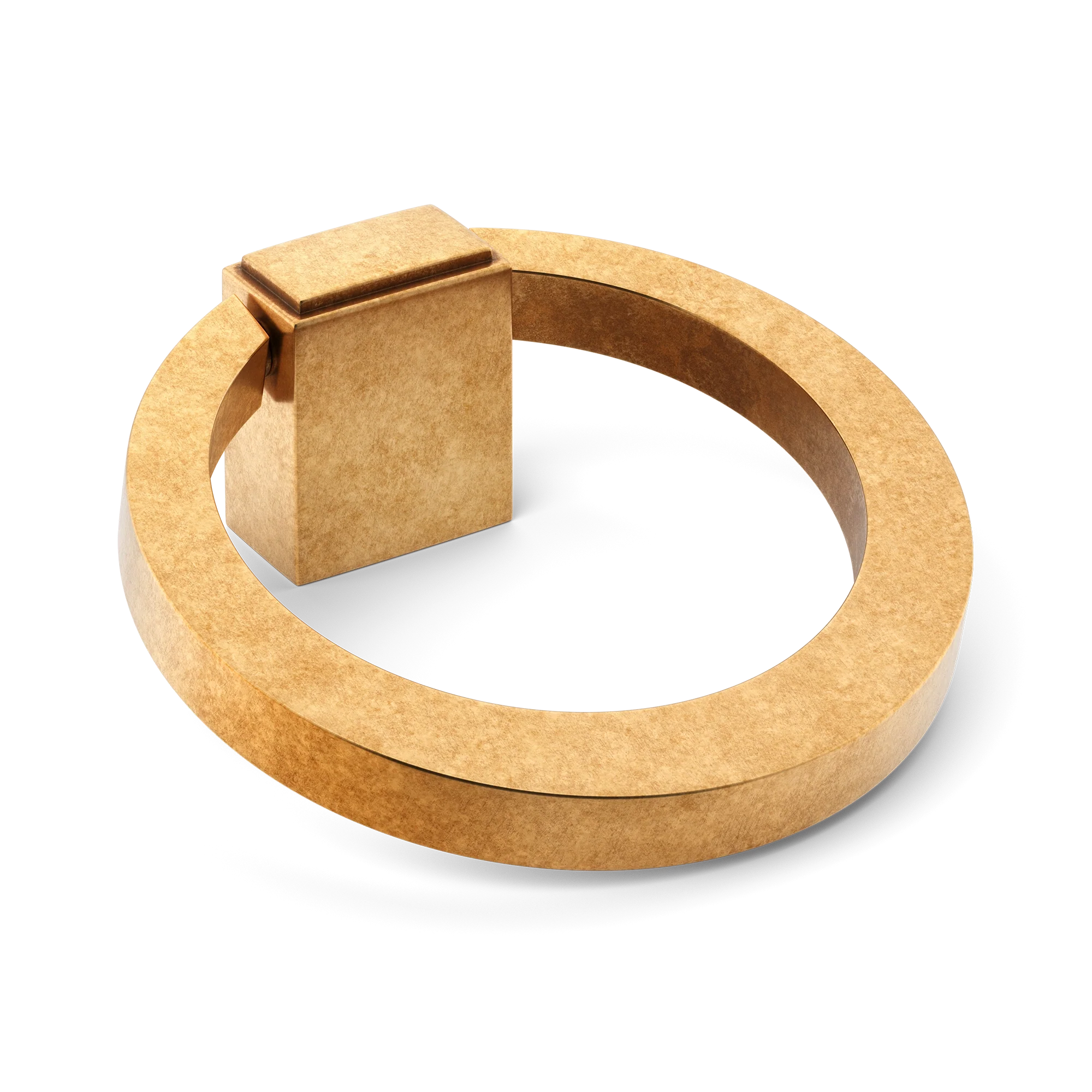 Armac Martin Oblique Cabinet Ring Pull in 50mm / Burnished Brass
