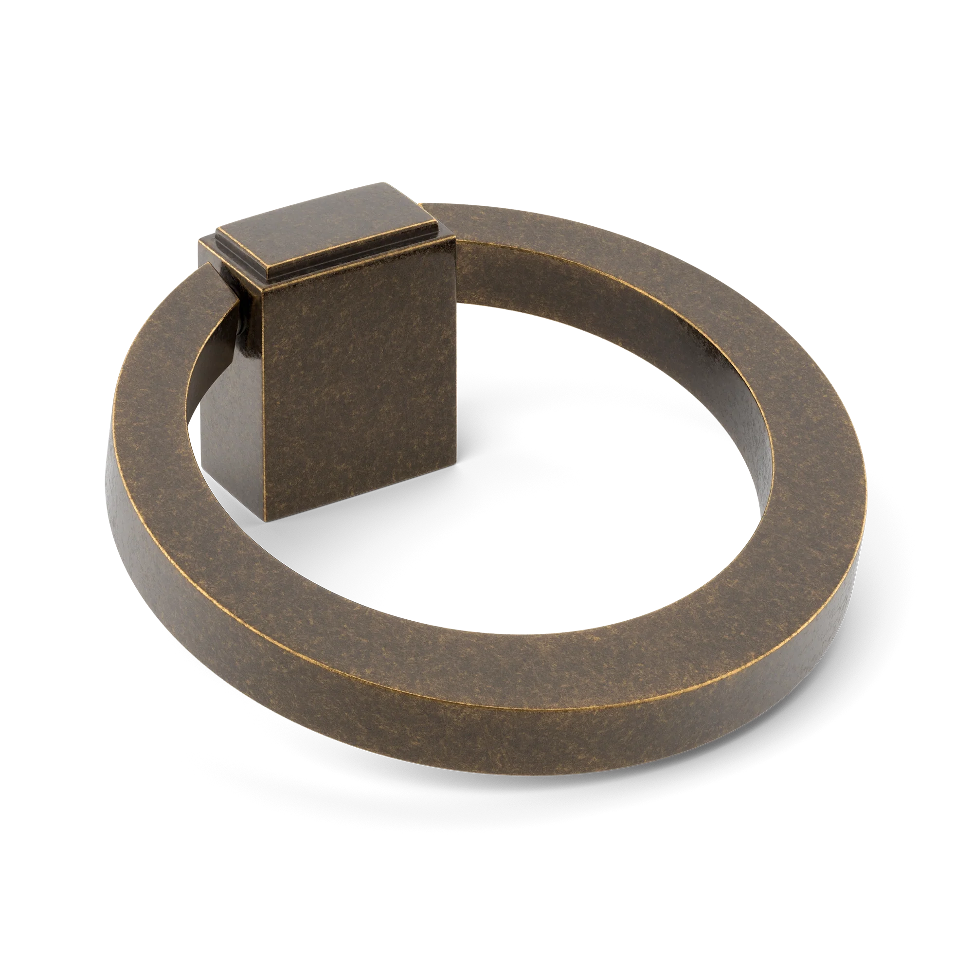 Armac Martin Oblique Cabinet Ring Pull in 50mm / Dark Aged Brass