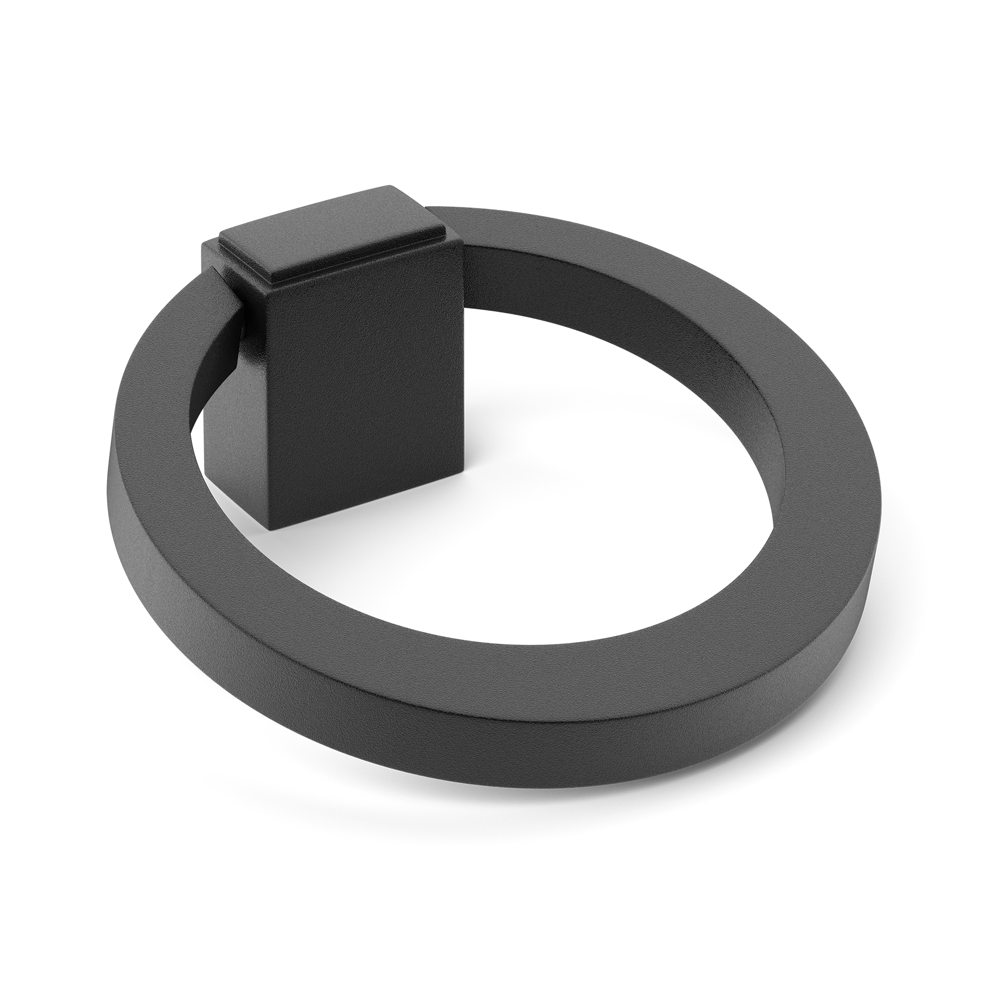 Armac Martin Oblique Cabinet Ring Pull in 50mm / Matt Black Lacquered