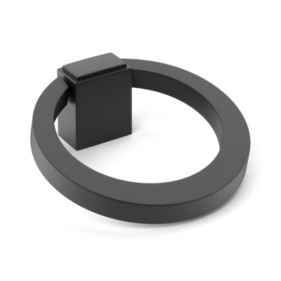 Armac Martin Oblique Cabinet Ring Pull in 50mm / Matt Black Lacquered
