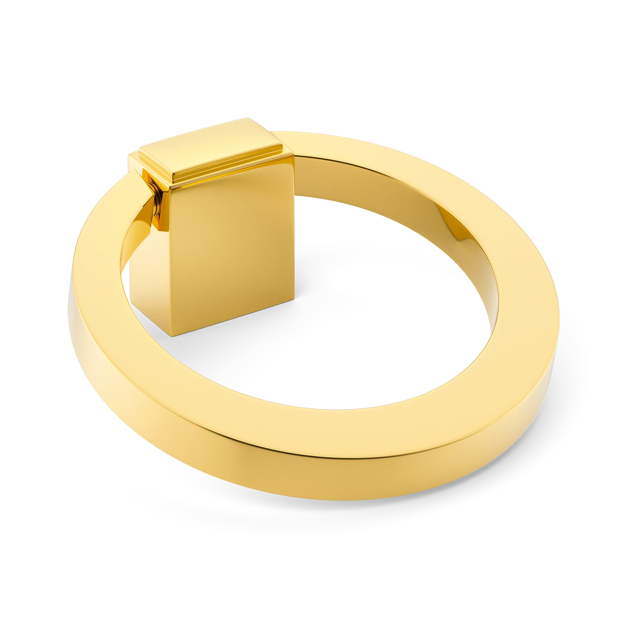 Armac Martin Oblique Cabinet Ring Pull in 50mm / Polished Brass Lacquered