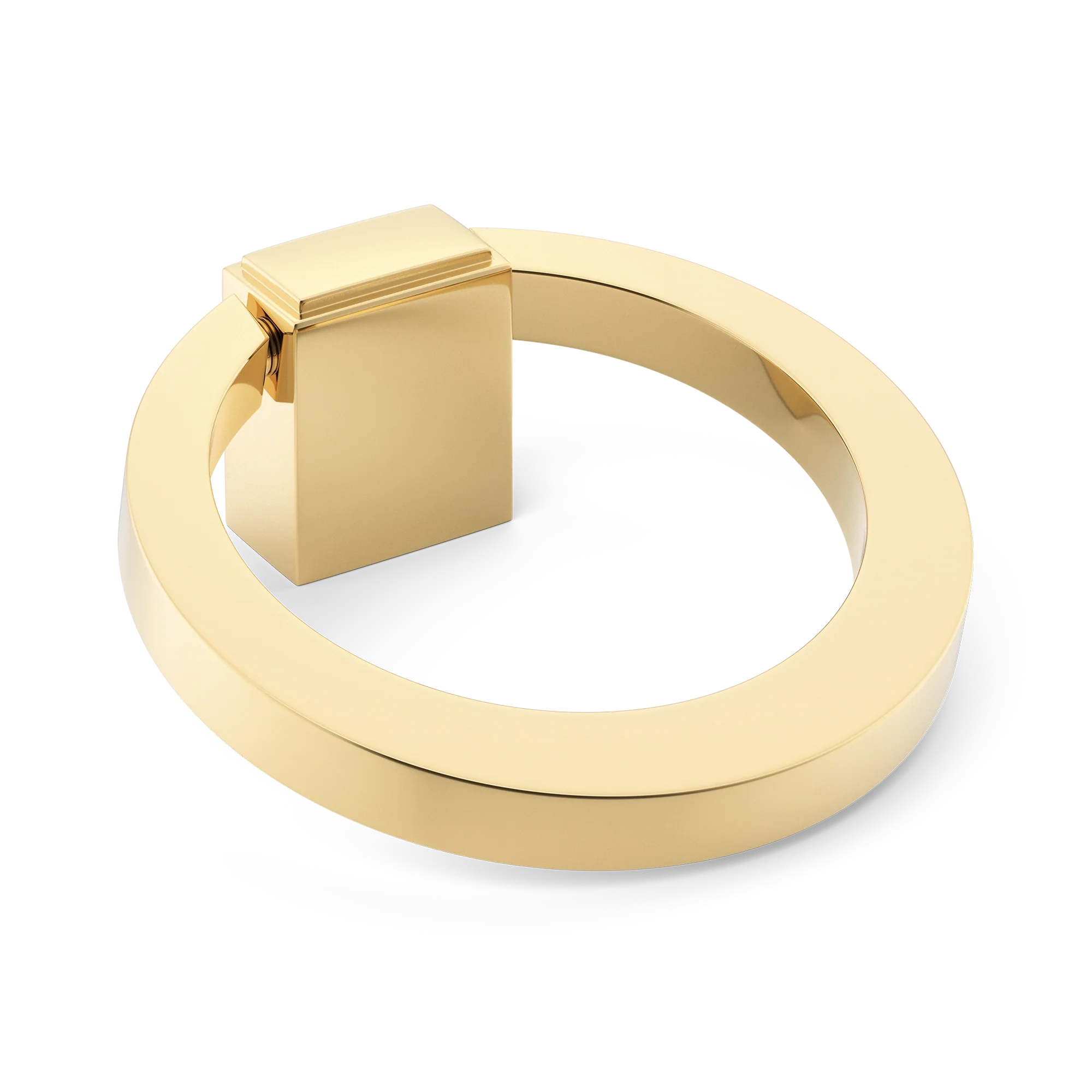 Armac Martin Oblique Cabinet Ring Pull in 50mm / Polished Brass Unlacquered