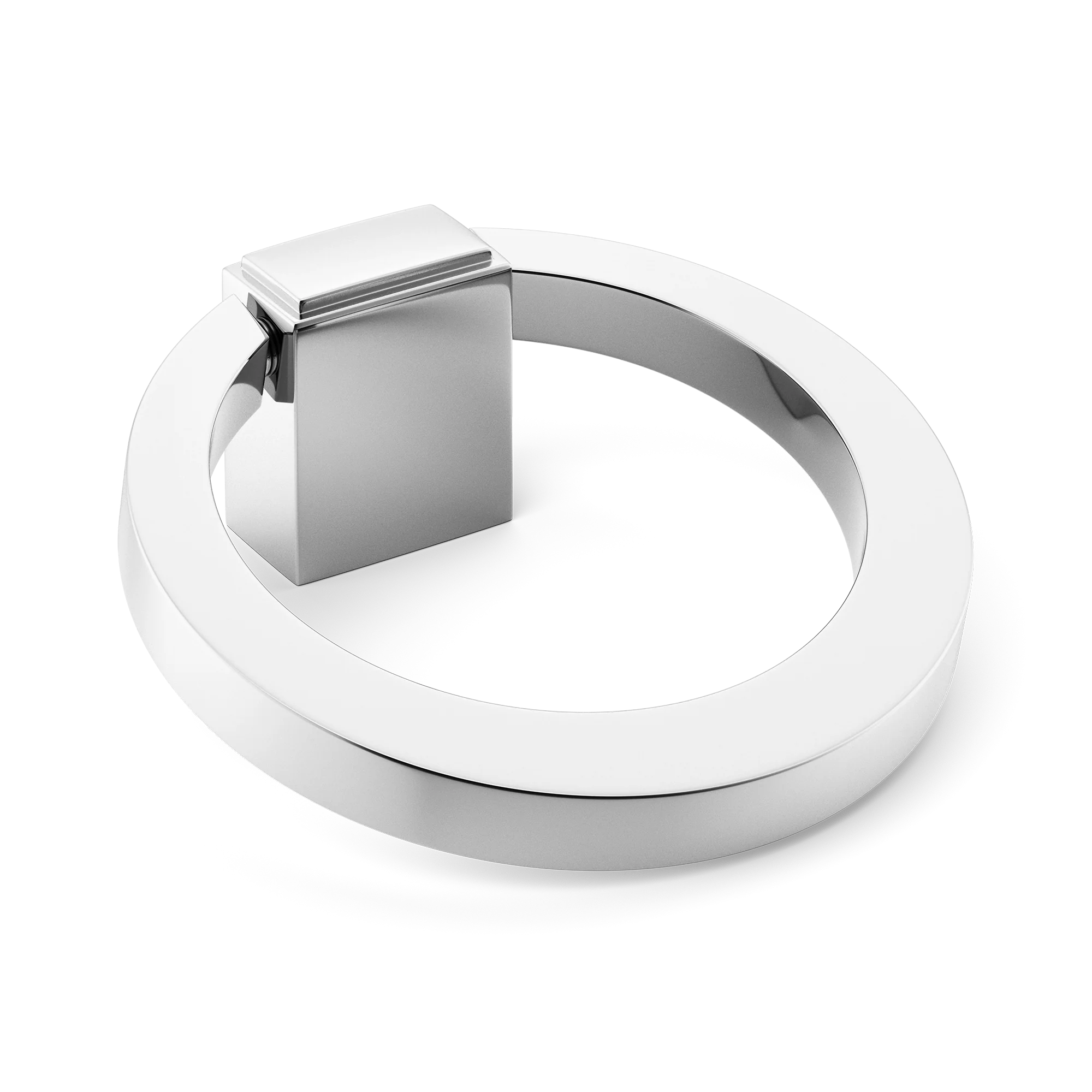 Armac Martin Oblique Cabinet Ring Pull in 50mm / Polished Chrome Plate