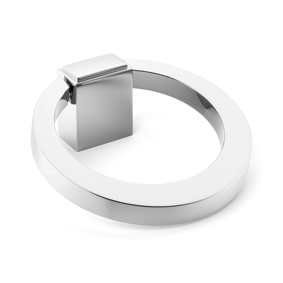 Armac Martin Oblique Cabinet Ring Pull in 50mm / Polished Chrome Plate