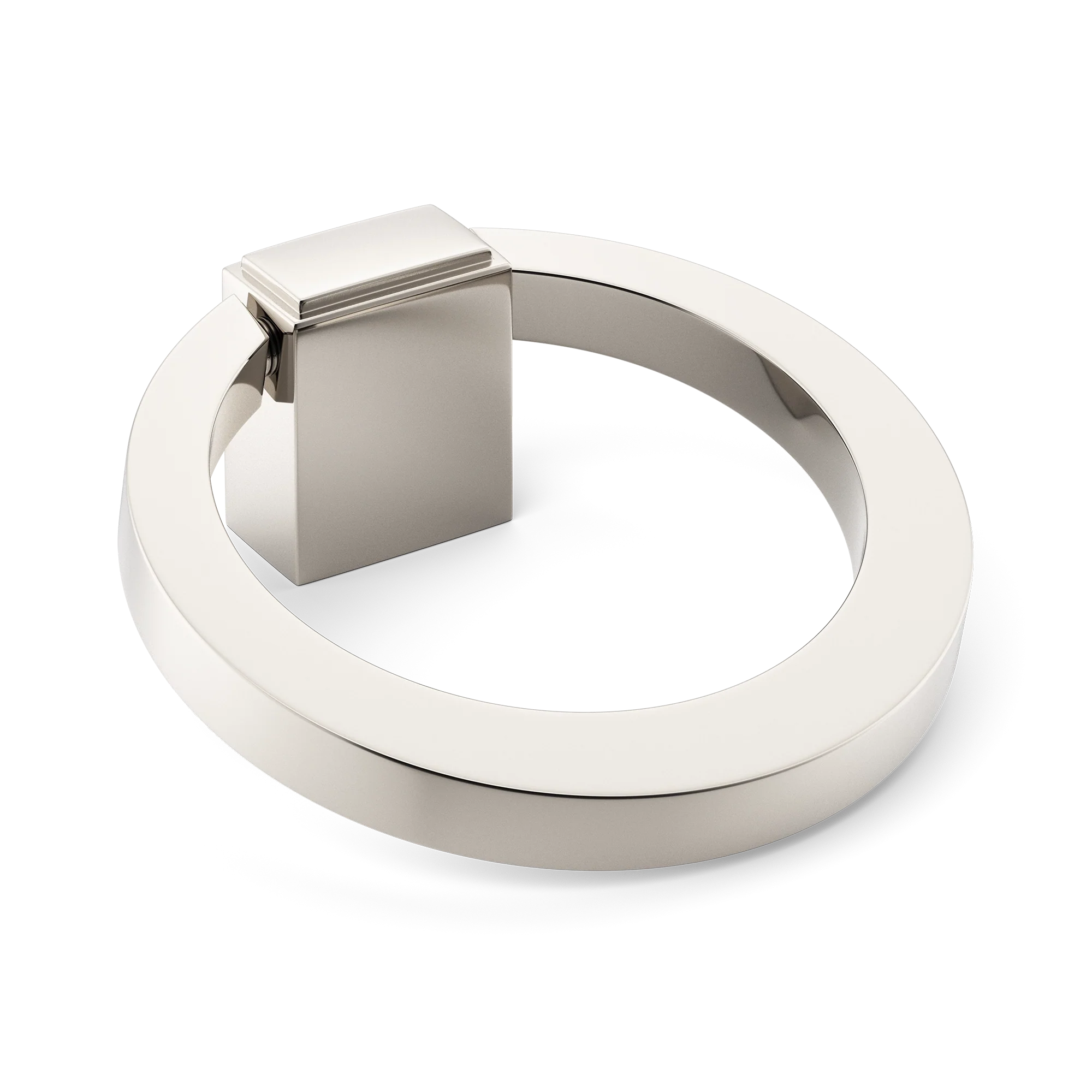 Armac Martin Oblique Cabinet Ring Pull in 50mm / Polished Nickel Plate