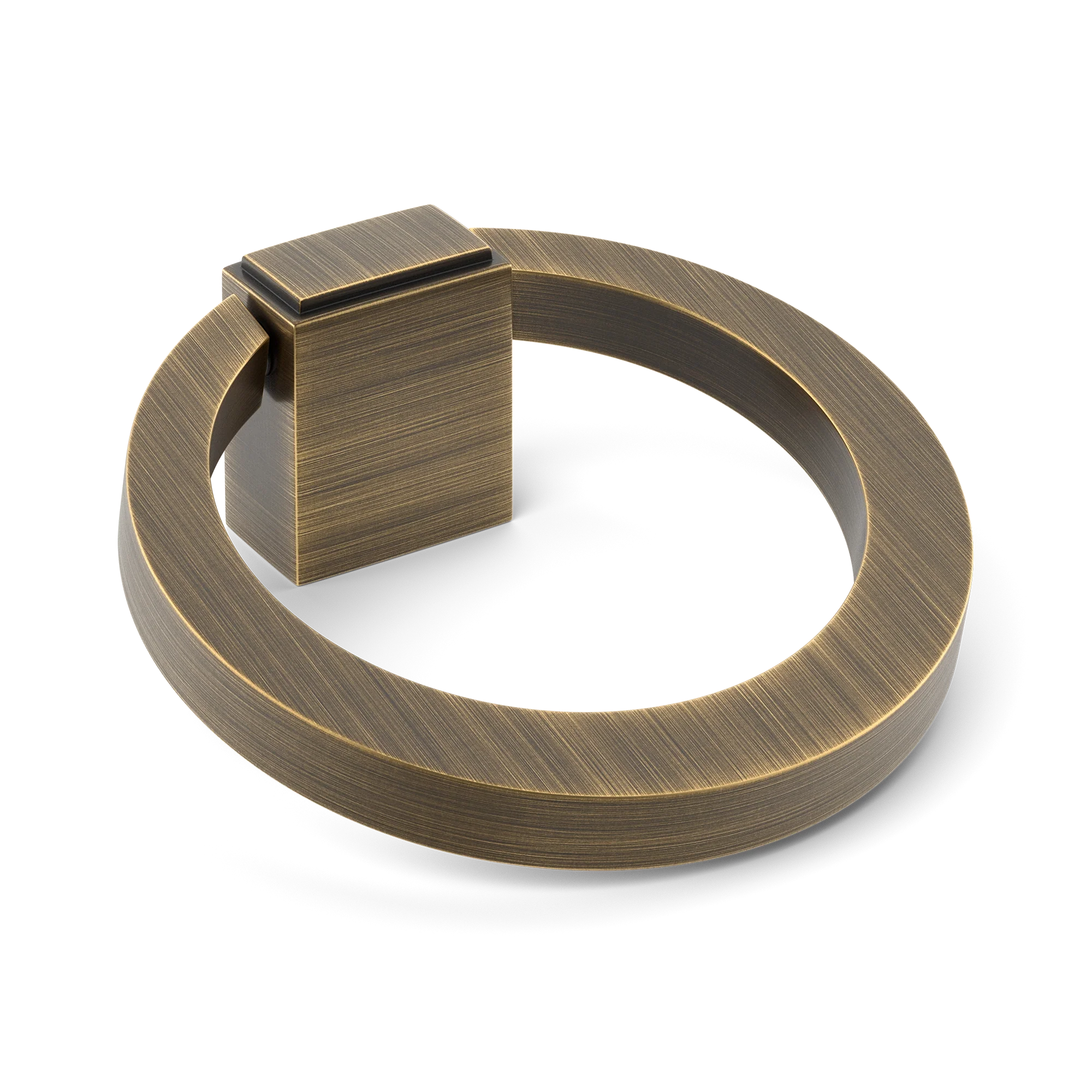 Armac Martin Oblique Cabinet Ring Pull in 50mm / Satin Antique Satin Lacquered