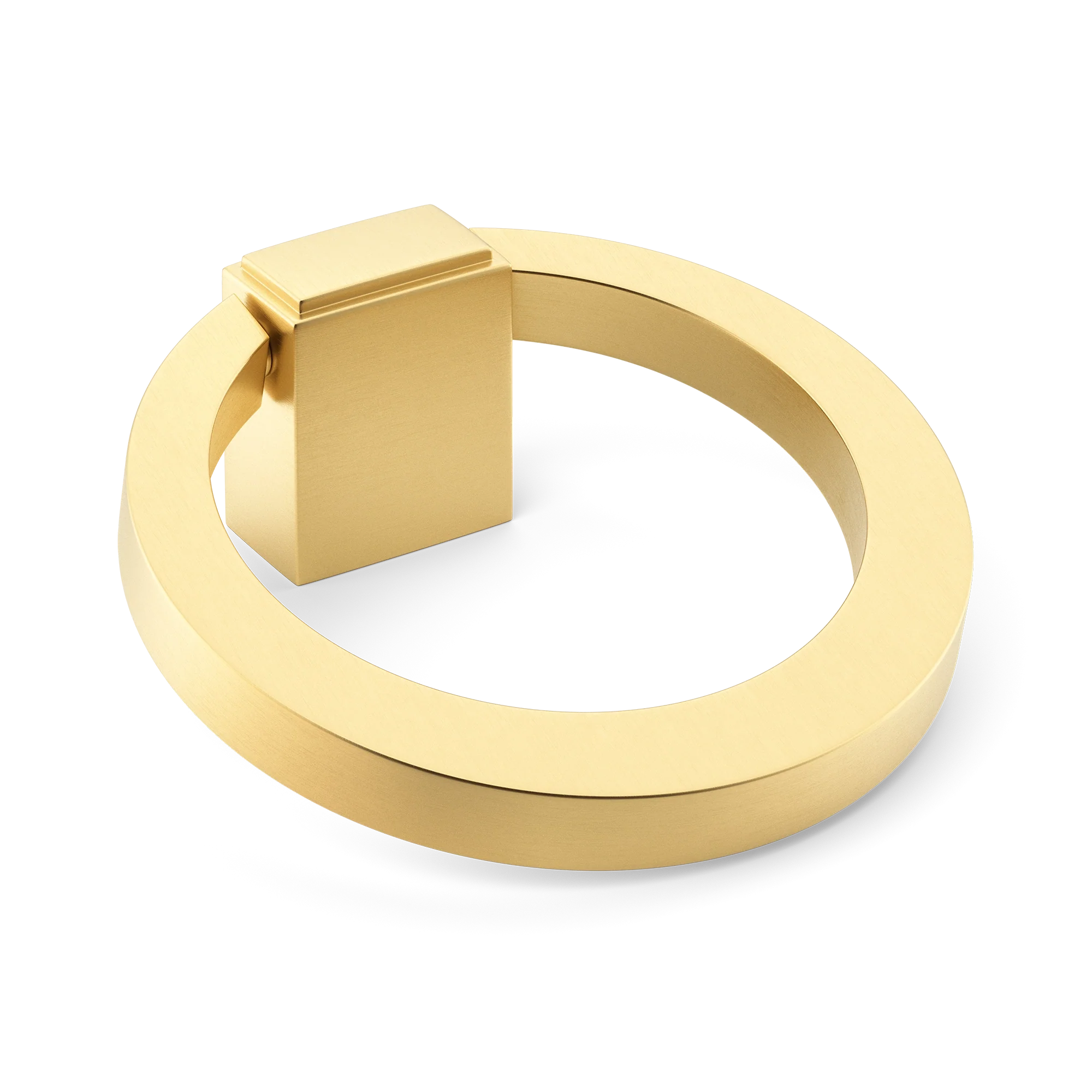 Armac Martin Oblique Cabinet Ring Pull in 50mm / Satin Brass Unlacquered