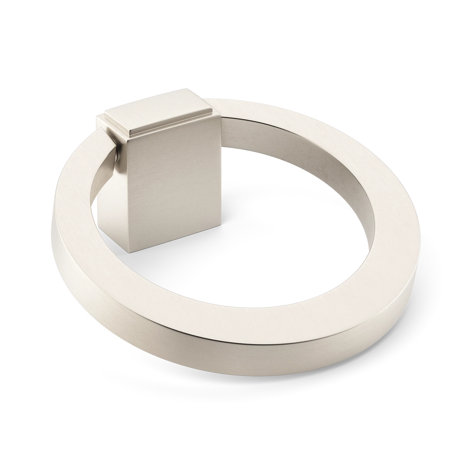 Armac Martin Oblique Cabinet Ring Pull in 50mm / Satin Nickel Plate