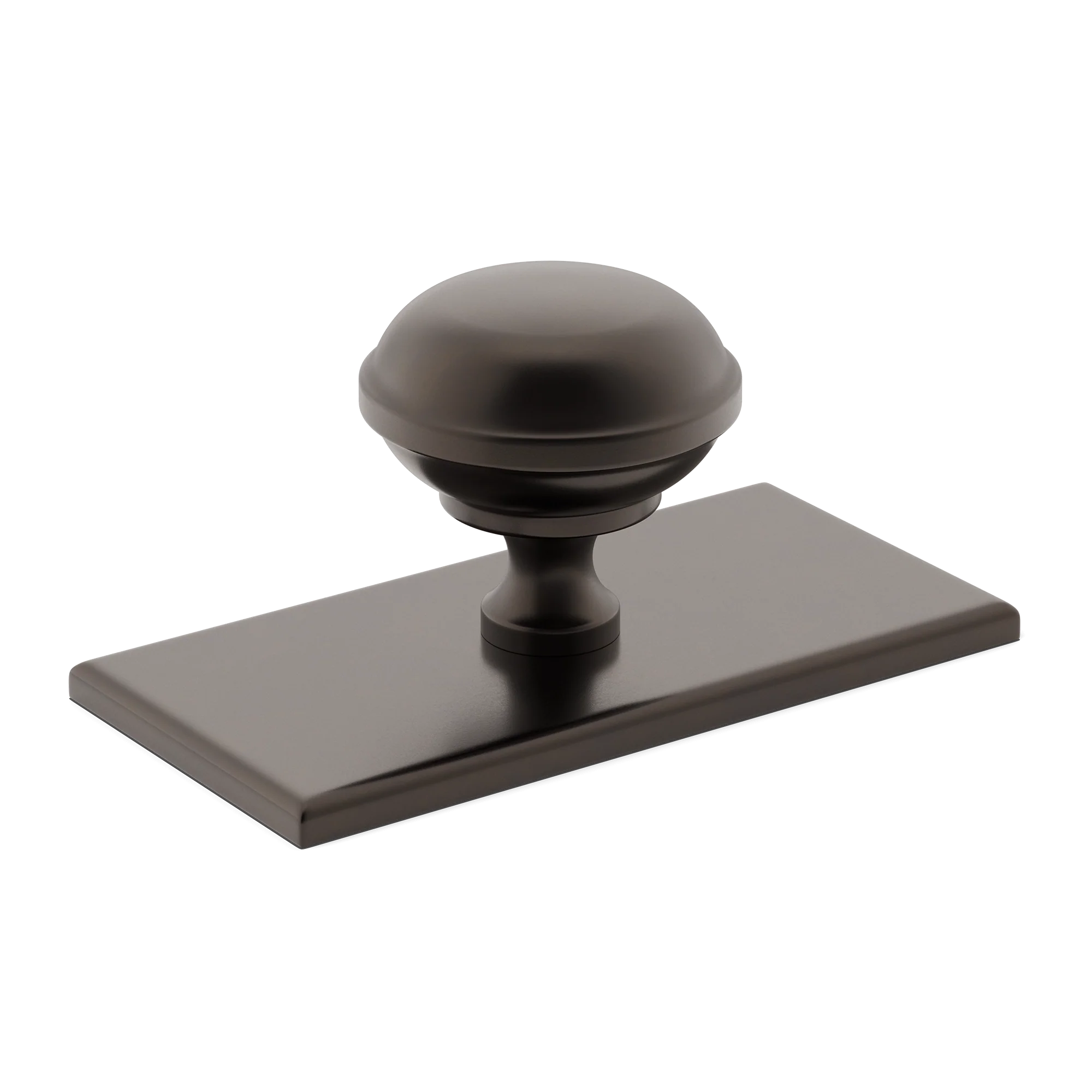 Armac Martin Queslett Cabinet Knob with Rectangular Backplate in 28mm / Dark Bronze
