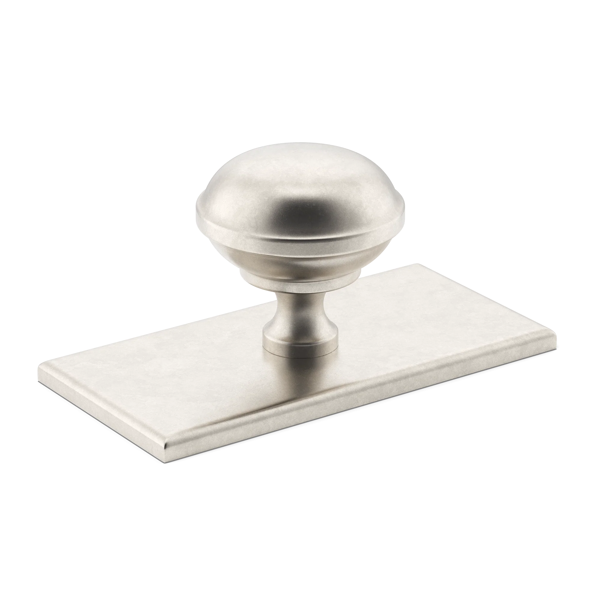 Armac Martin Queslett Cabinet Knob with Rectangular Backplate in 28mm / Barrelled Nickel Plate