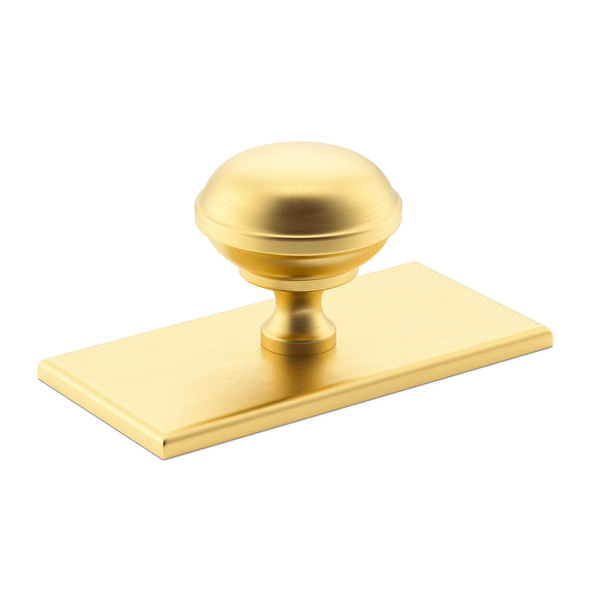 Armac Martin Queslett Cabinet Knob with Rectangular Backplate in 28mm / Satin Brass Lacquered