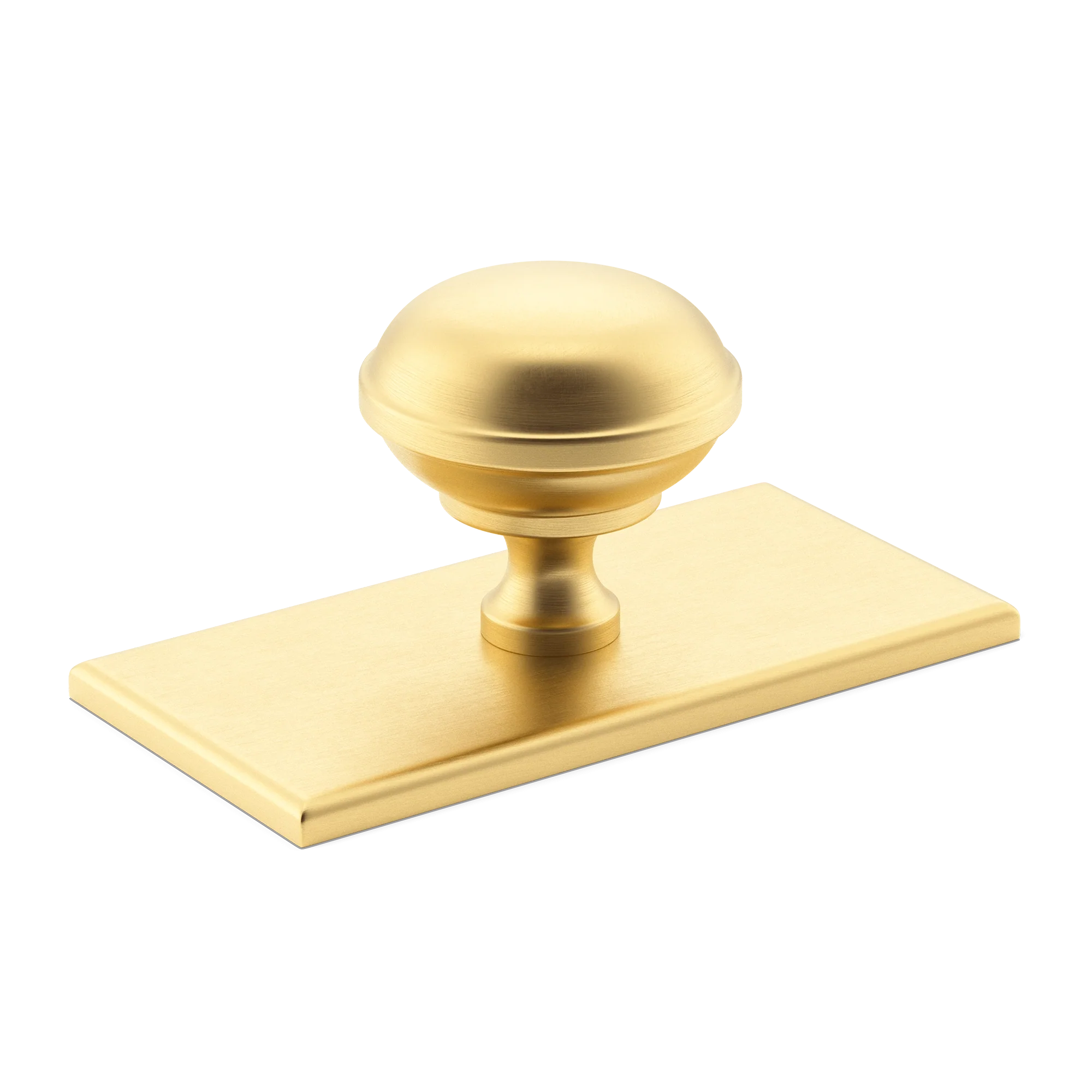 Armac Martin Queslett Cabinet Knob with Rectangular Backplate in 28mm / Satin Brass Satin Lacquered