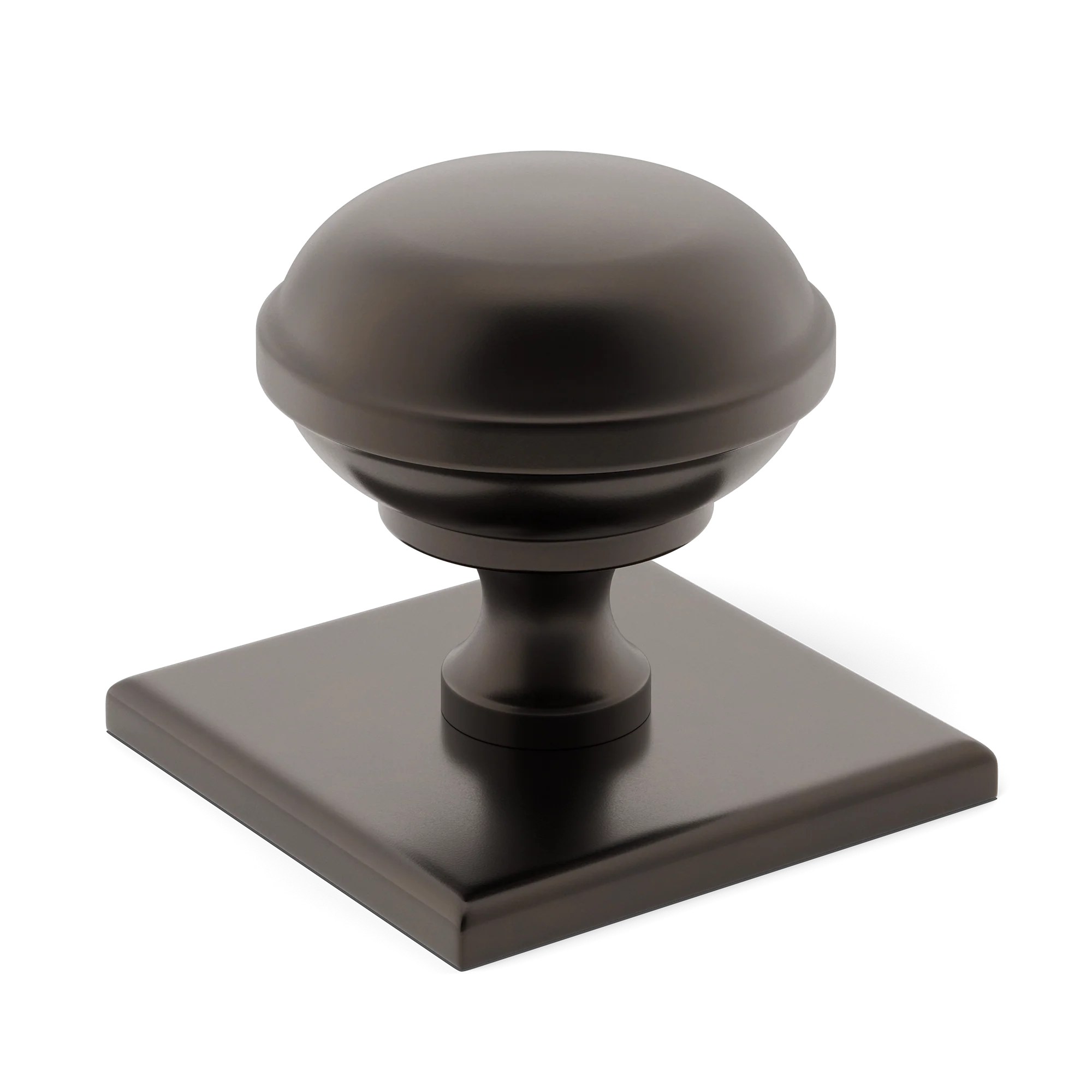 Armac Martin Queslett Cabinet Knob with Square Backplate in 28mm / Dark Bronze
