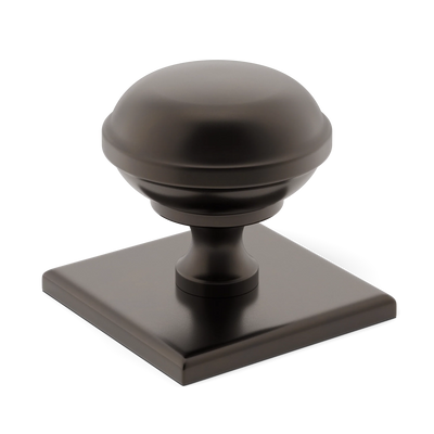 Armac Martin Queslett Cabinet Knob with Square Backplate in 28mm / Dark Bronze