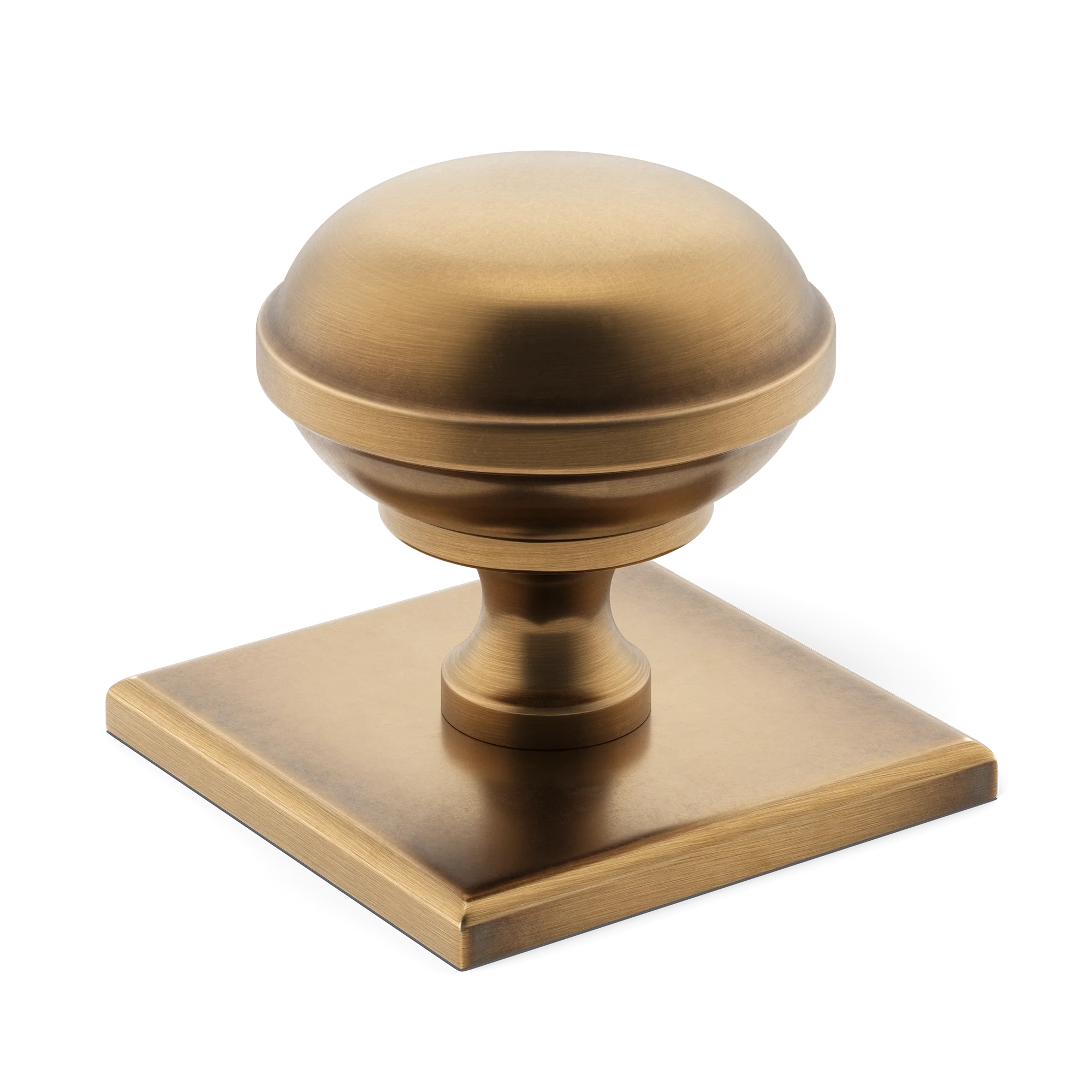 Armac Martin Queslett Cabinet Knob with Square Backplate in 28mm / Fine English Antique