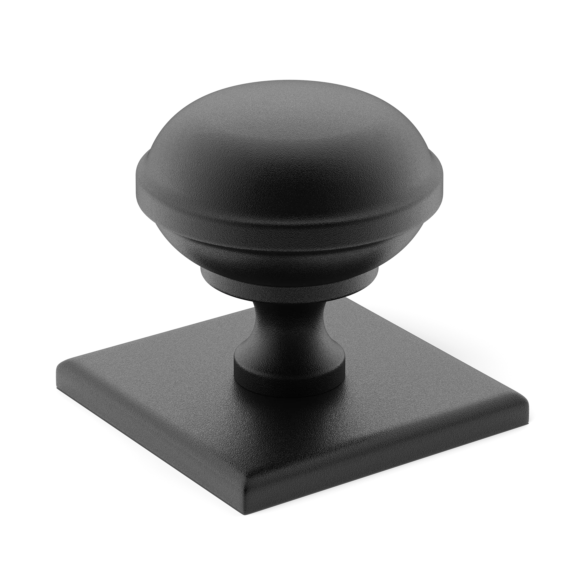 Armac Martin Queslett Cabinet Knob with Square Backplate in 28mm / Matt Black Lacquered