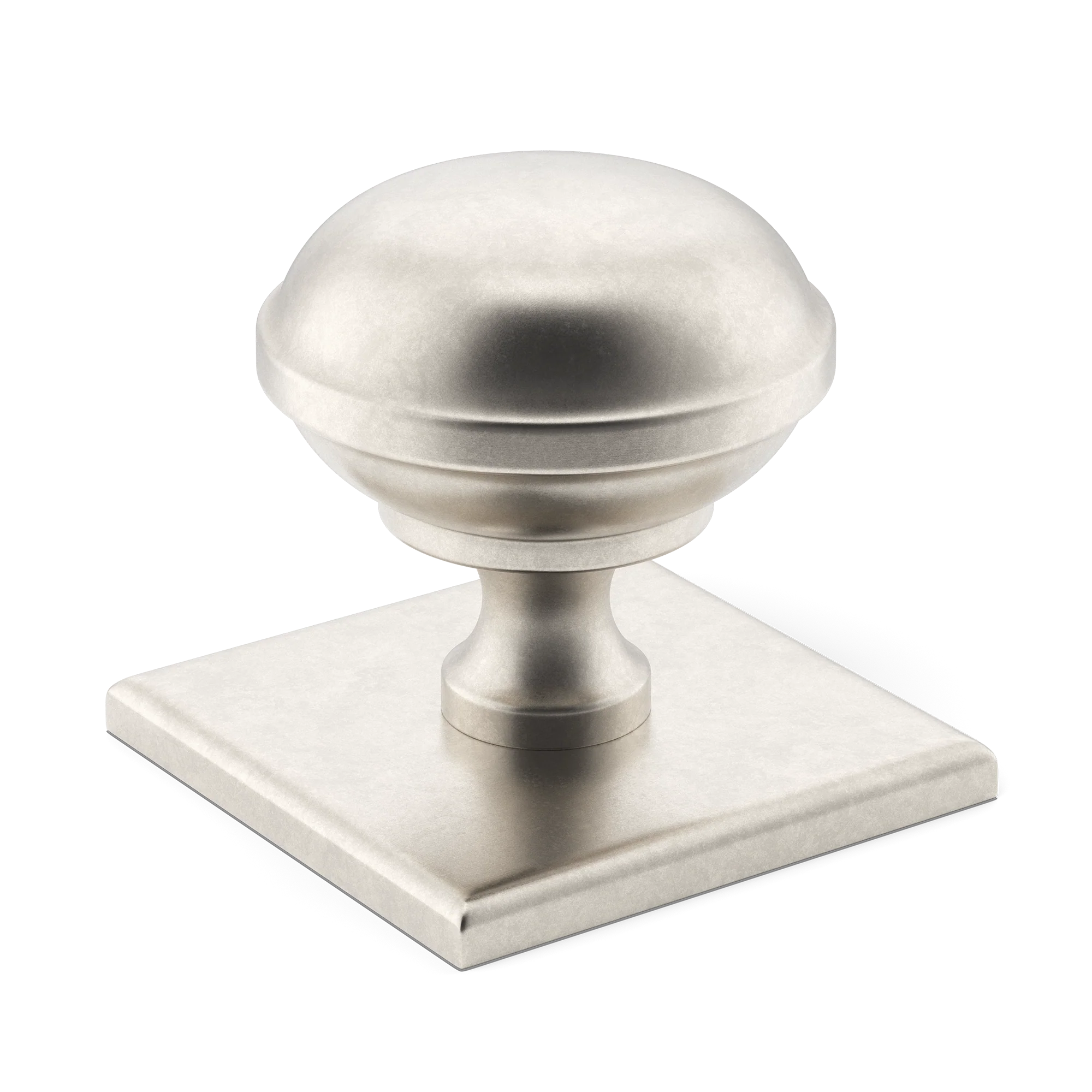 Armac Martin Queslett Cabinet Knob with Square Backplate in 28mm / Barrelled Nickel Plate