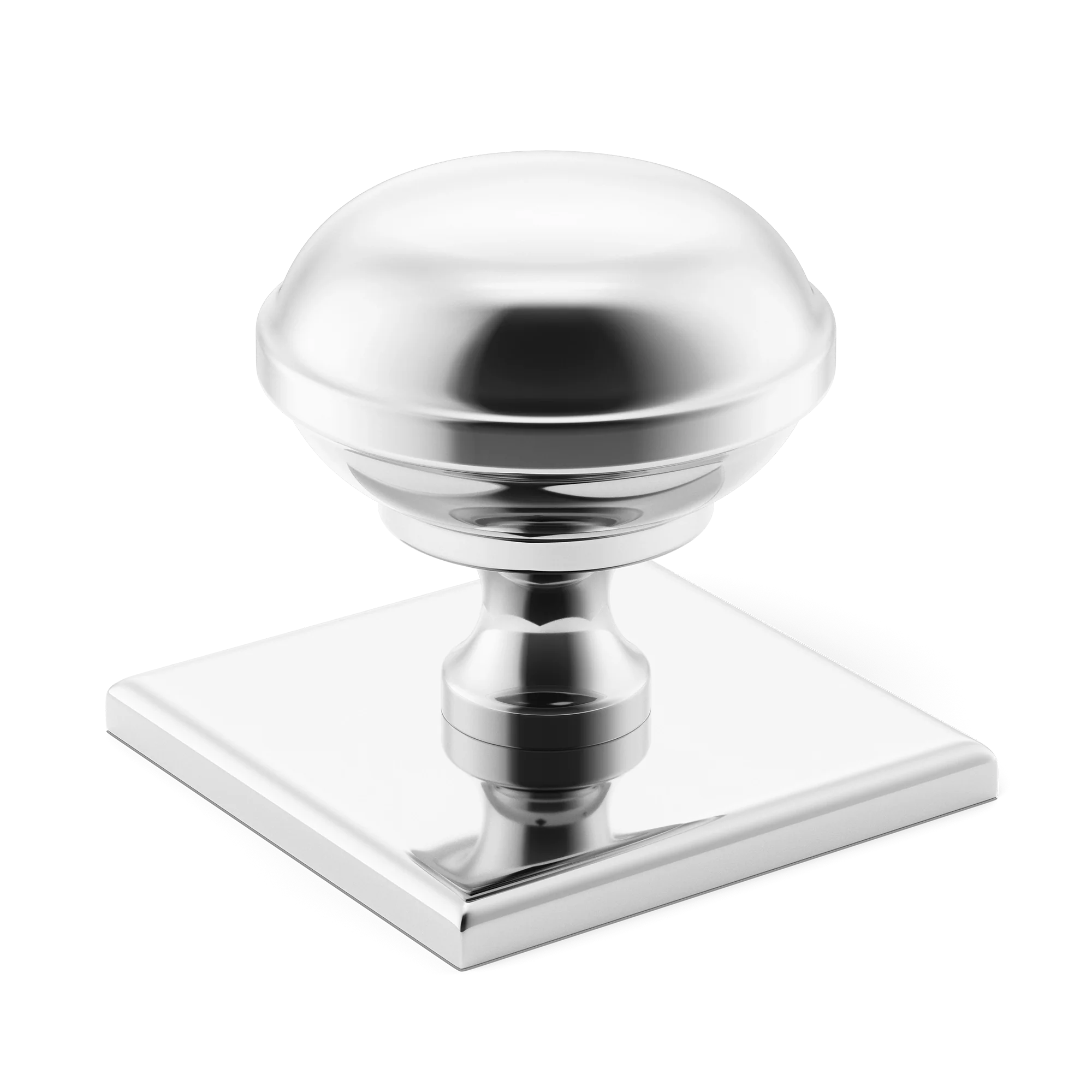 Armac Martin Queslett Cabinet Knob with Square Backplate in 28mm / Polished Chrome Plate