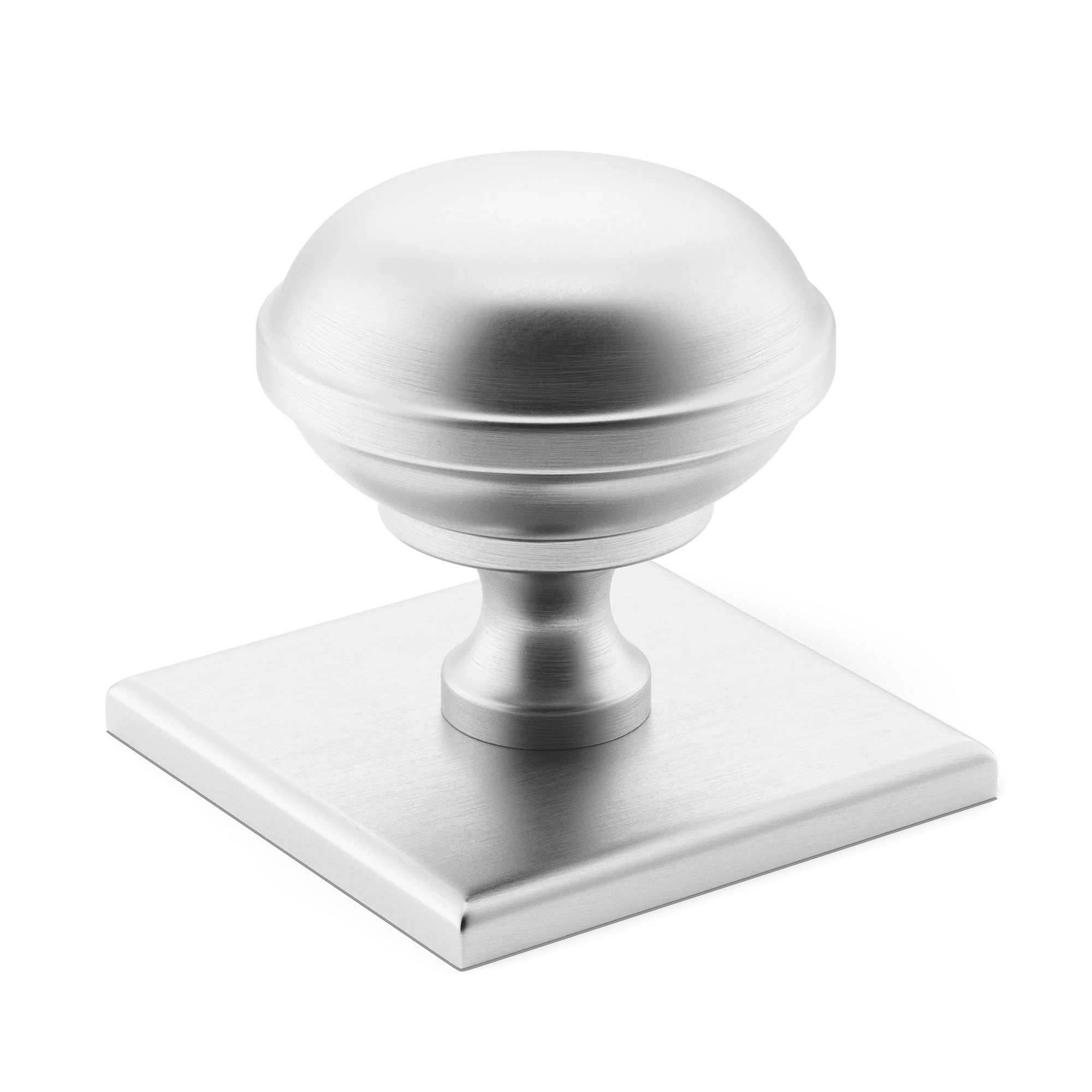 Armac Martin Queslett Cabinet Knob with Square Backplate in 28mm / Satin Chrome Plate
