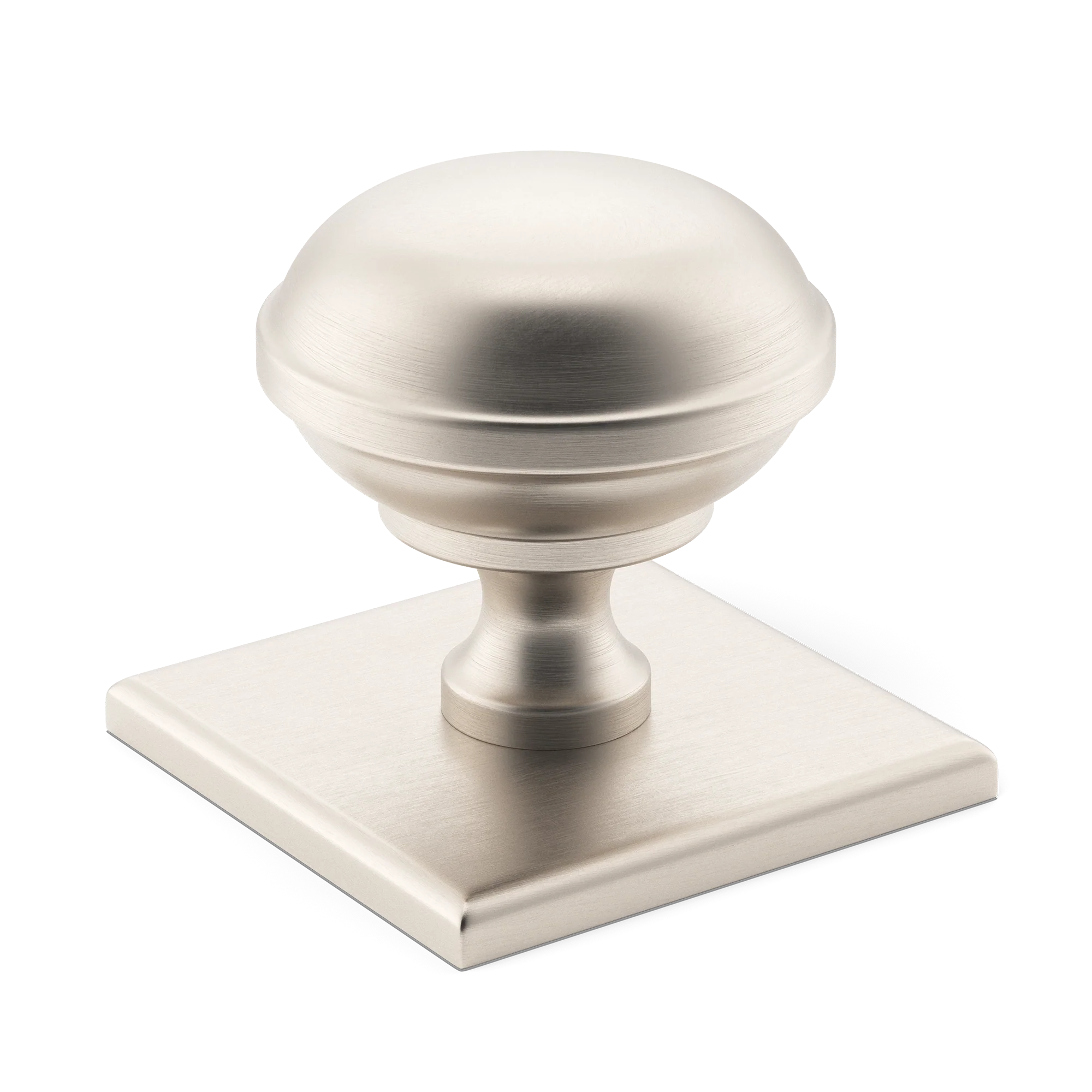Armac Martin Queslett Cabinet Knob with Square Backplate in 28mm / Satin Nickel Plate