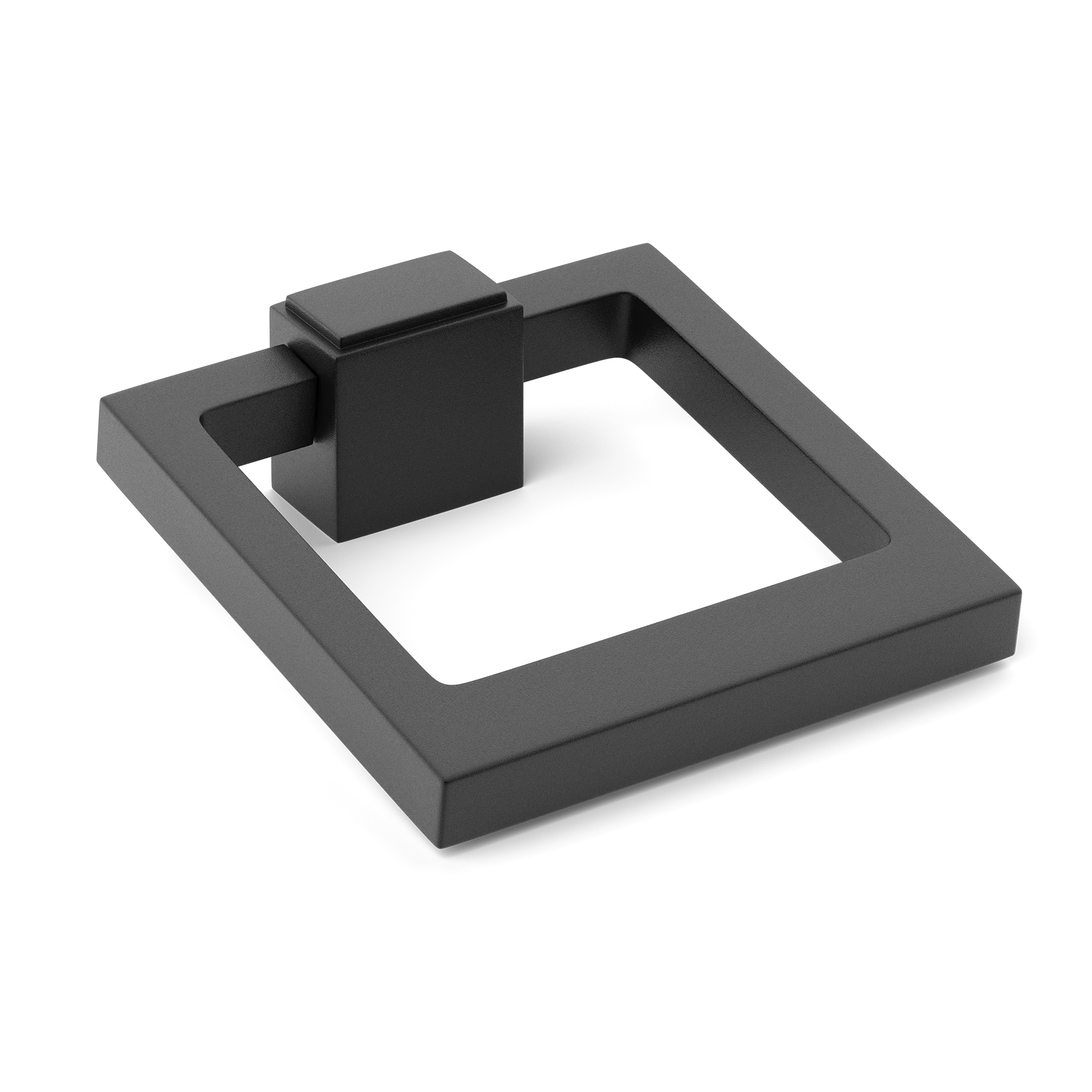 Armac Martin Quadrille Cabinet Ring Pull in 50mm / Matt Black Lacquered