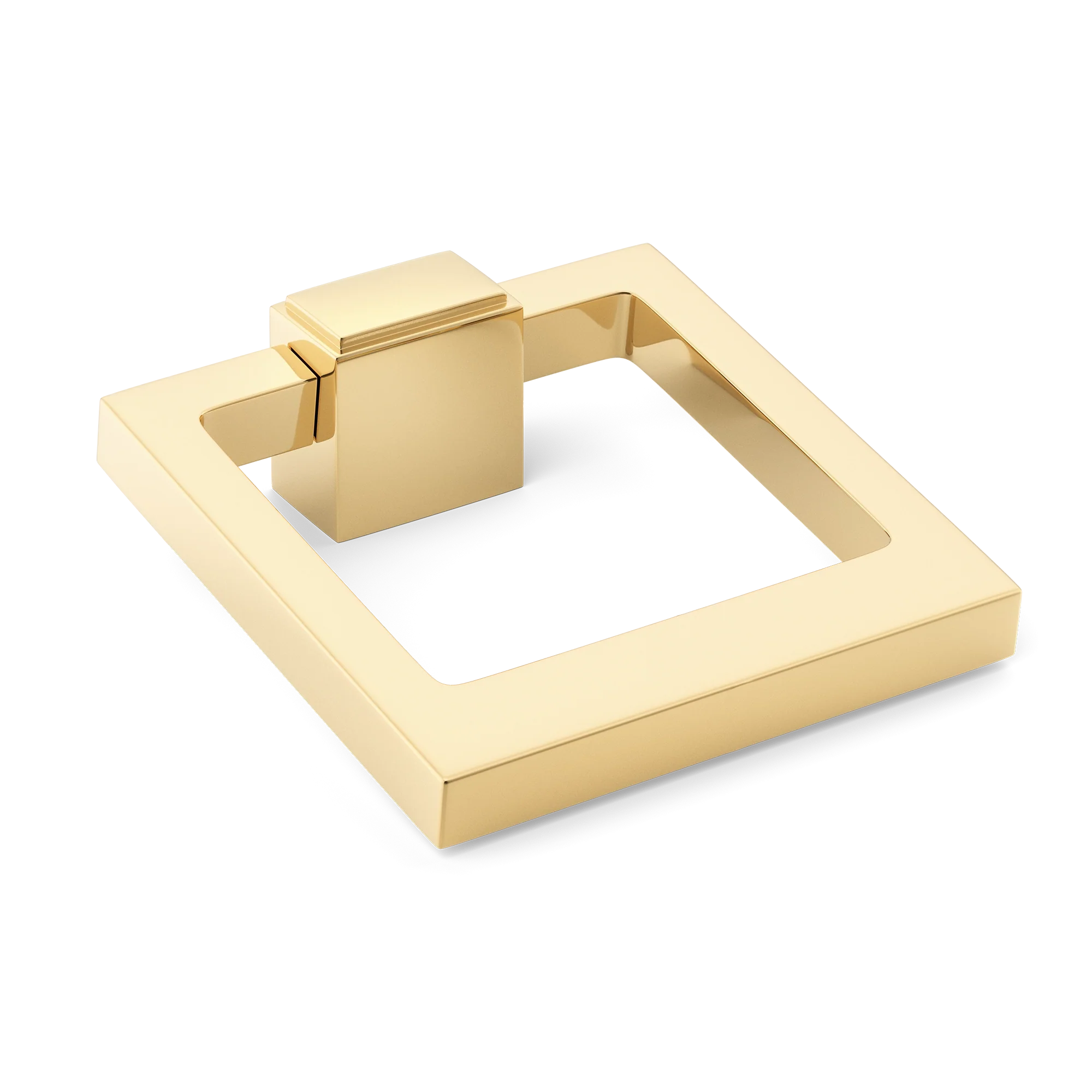 Armac Martin Quadrille Cabinet Ring Pull in 50mm / Polished Brass Unlacquered