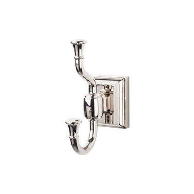Top Knobs Stratton Bath Double Hook in Polished Nickel