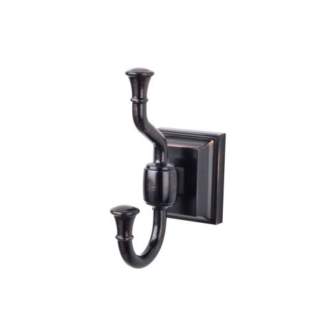 Top Knobs Stratton Bath Double Hook in Tuscan Bronze