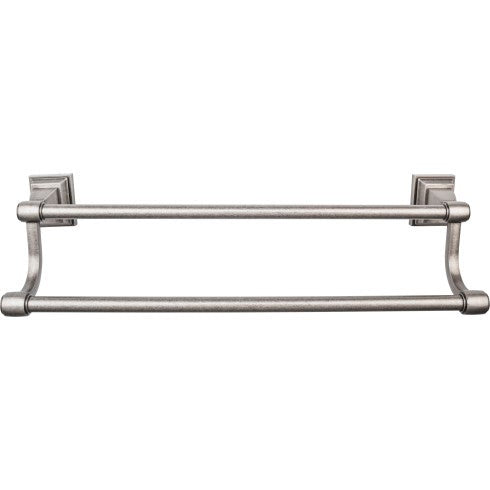 Top Knobs Stratton Bath Towel Bar Double 18" in Antique Pewter