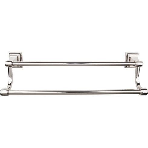 Top Knobs Stratton Bath Towel Bar Double 18" in Polished Nickel