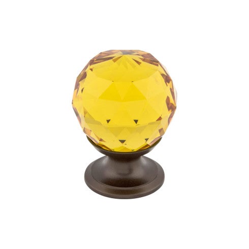 Top Knobs Amber Crystal Knob 1 1/8" in Oil Rubbed Bronze