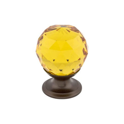 Top Knobs Amber Crystal Knob 1 1/8" in Oil Rubbed Bronze