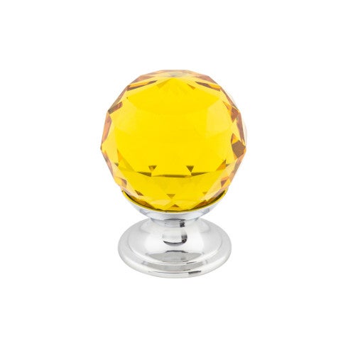 Top Knobs Amber Crystal Knob 1 1/8" in Polished Chrome