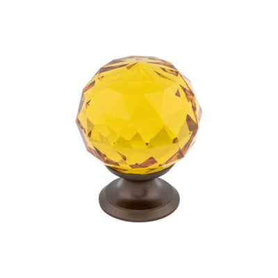 Top Knobs Amber Crystal Knob 1 3/8" in Oil Rubbed Bronze