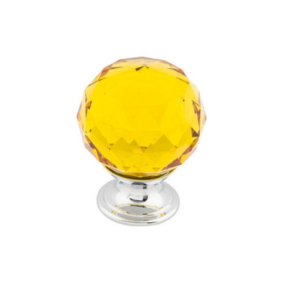 Top Knobs Amber Crystal Knob 1 3/8" in Polished Chrome