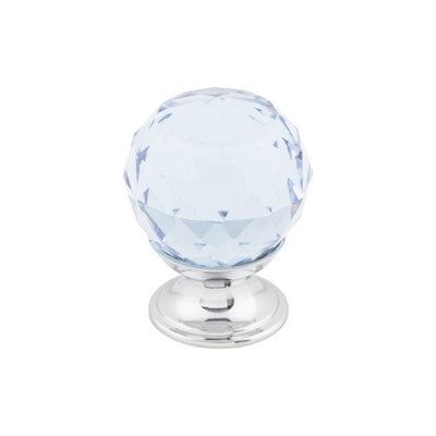Top Knobs Light Blue Crystal Knob 1 1/8" in Polished Chrome