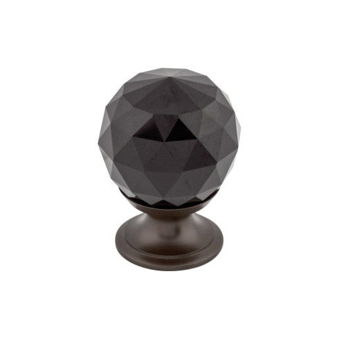 Top Knobs Black Crystal Knob 1 1/8" in Oil Rubbed Bronze