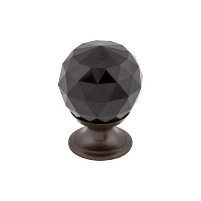 Top Knobs Black Crystal Knob 1 1/8" in Oil Rubbed Bronze