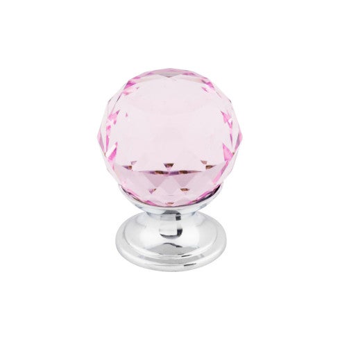 Top Knobs Pink Crystal Knob 1 1/8" in Polished Chrome