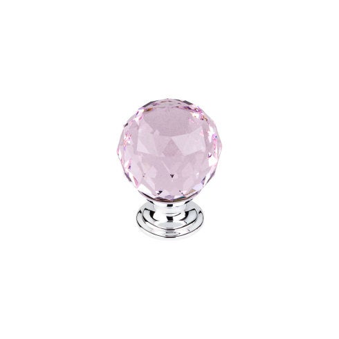 Top Knobs Pink Crystal Knob 1 3/8" in Polished Chrome